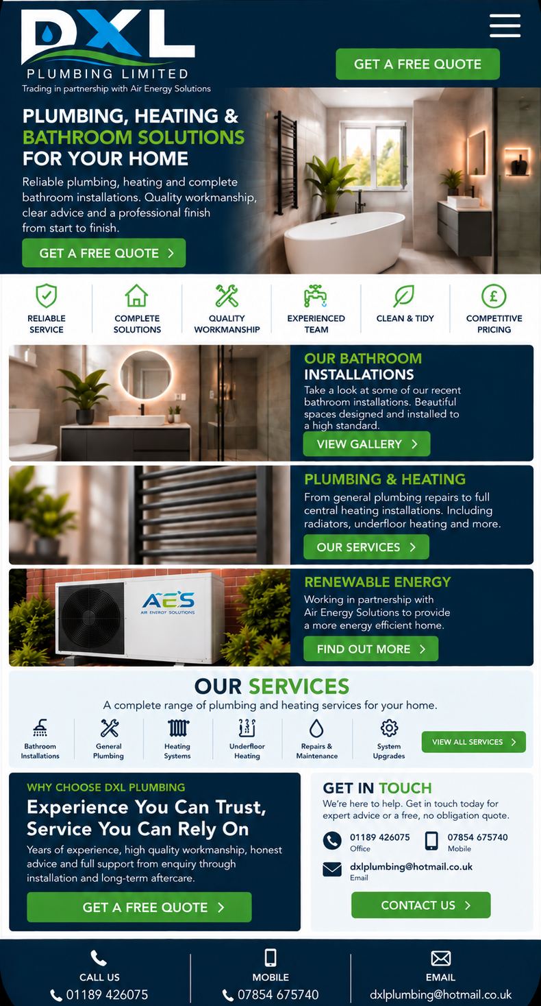 DXL Plumbing Limited mobile site